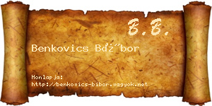 Benkovics Bíbor névjegykártya